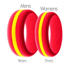 FLEX Ring - Womens Mens Red Silicone Ring - Changeable Color Bands - Many Colors - Safe, Durable, Everyday Wear Wedding Band - 1 Ring - Sizes 4-16