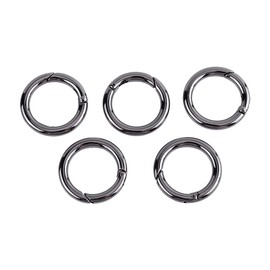 Demeras 5PCS/Bag Zinc Alloy Round Carabiner Gate Rings Spring O Rings Snap Clip Keyring Spring Snap Hook for Bags, Purses, Keychain, Camping Hiking