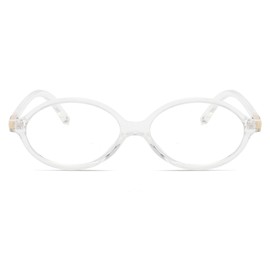 Long Keeper Retro Oval Glasses for Women Men Round Tortoise Blue Light Glasses Reader Vintage Eyeglasses for Gaming Computer (Transparent)