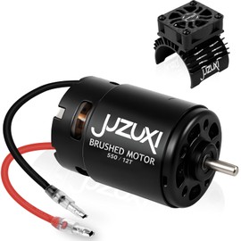 JUZUXI RC Motor 550 12T Brushed Motor with 36mm Cooling Fans Waterproof Set for 1/10 Scale Slash ARRMA Traxxas Redcat HSP HPI Wltoys Kyosho
