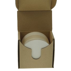 ZEZAZU 3.5'' Round Heavyweight Blank White Paper Pulpboard Absorbent Coasters (Case of 50) for Drinks, DIY Craft Projects, Letterpress Paper, Zen Tiles designs and Mini Art Board