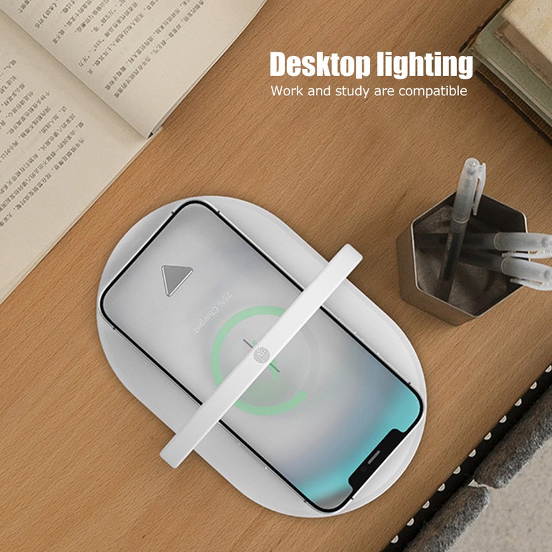 15W Wireless Charging Night Light White Mini Charging Lamp for