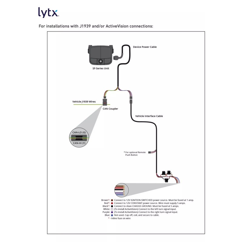 LYTX DRIVECAM ER-SF Series Power Cables For Install