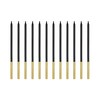 Plain Black Birthday Candles, 14 cm Height, Set of 12