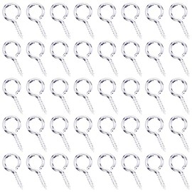 Shapenty Mini Metal Screw Eye Pin Hook Small Hoop Peg for Resin Keychain Crafts Christmas Ornaments Earring Necklace Bead Charm Jewelry Making Projects Cork Bottles,150PCS (13x6mm, Bright Silver)