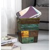 TIMRIS Small Wood Trash Can Wastebasket, Farmhouse Rectangular Garbage Can
