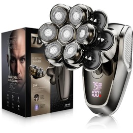 7D Head Shavers for Bald Men, SHPAVVER Detachable Head Shaver LED Display Dry Wet Bald Head Razor, IPX7 Waterproof Head Shavers with Type-C Charge