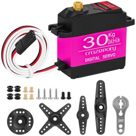 Crazepony 30KG RC Servo High Torque Steering Servo Motor Metal Gear All Stainless Steel Gears Waterproof, Suitable for Robotics DIY, RC Cars,Crawlers, Trucks, Buggy - (Control Angle 270°)