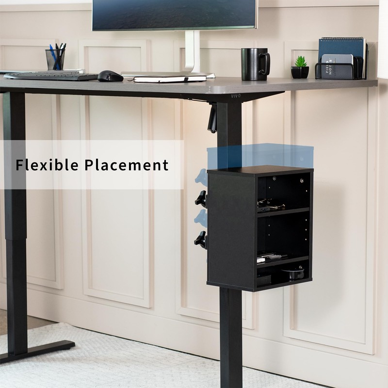 VIVO Clamp-on Under Desk Shelving Unit, Office Accessory Holder for