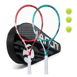 IANONI Beginner Intermediate Tennis Racquet Carbon Fiber Face Material Polyester Fiber Net for Sports Training Factory PriceColor: tennis racket set green+red