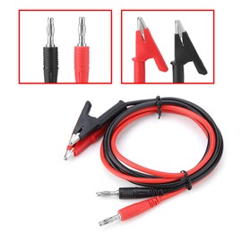 P1040 2 Copper 4 mm Banana Plug to Crocodile Clamp 15A Banana Plug to Crocodile Clamp Cable 1 m for Testing the Probe