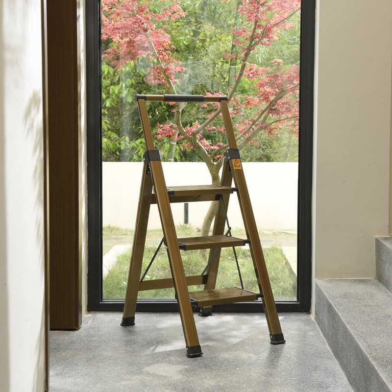 XinSunho 3 Step Ladder, Aluminum 3 Step Stool with Retractable