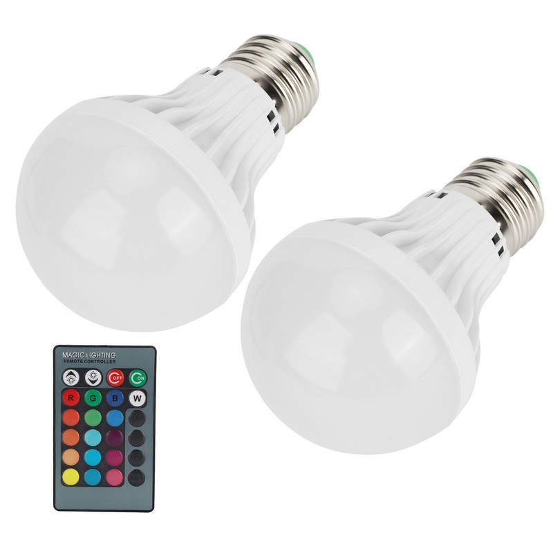 2Pcs E27 3W RGB Bulb Lamp Color Changing Bulb Light