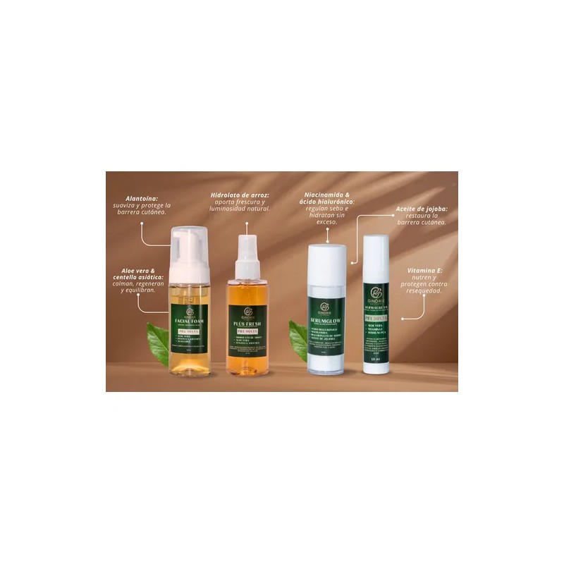 Kit Ácido Hialurónico+cremahumectante+serum Piel Mixta7pza