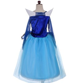 Lito Angels Sleeping Beauty Princess Aurora Blue Costume Fancy Dress Up for Kids Girls, Birthday Party Outfit Age 5-6 Years (Tag Number 120)