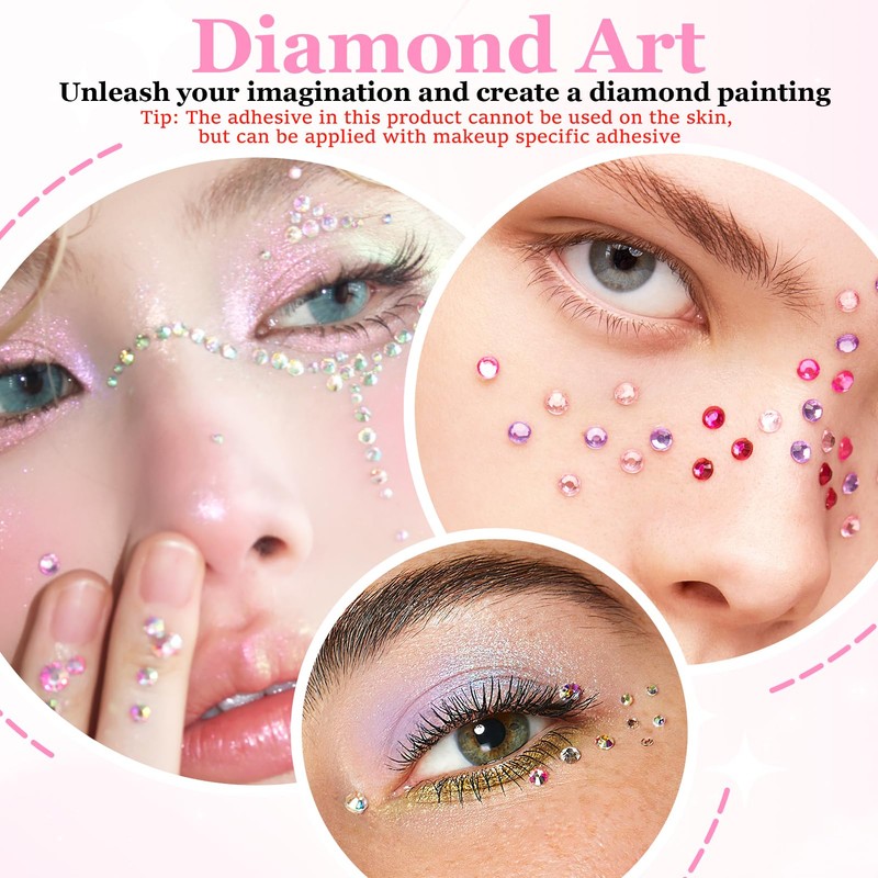 Pink Rhinestones Kit with B7000 Glue & Tools, Flatback Gems