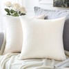 OTOSTAR Linen Throw Pillow Covers Set of 2 Decorative Square Pillowcases Cushion Covers 14x14 Inch for Home Decor Sofa Bedroom Car 35 x 35 CM Cream White/Beige