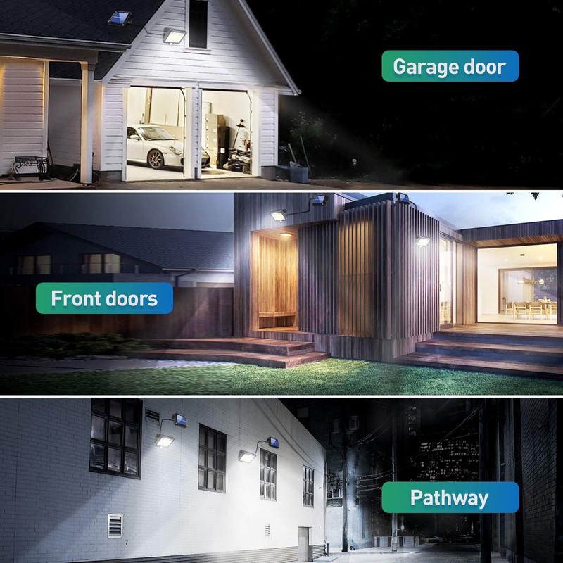 Solar Flood Lights Outdoor 2 Pack LED Motion Sensor Solar