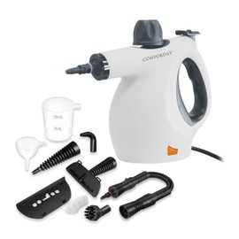 Comforday Multi-Purpose Steam Cleaner with 9-Piece Accessories, Pressurized Handheld Steam Cleaner, Perfect for Stain Removal, Curtains, Car Seats, Floor, Bathroom (White)