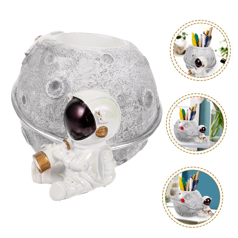 Operitacx 1pc Creative Astronaut Pen Holder Stylish Desk Organizer for