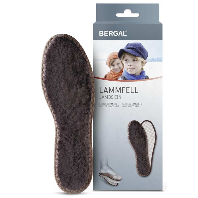 BERGAL Lammfell Kinder Comfort Insole, Brown (Dunkelbraun), 27 EU
