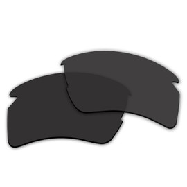 ACOMPATIBLE Replacement Lenses for Oakley Flak 2.0 XL Sunglasses OO9188 (Not Fit Flak 2.0) (Black - Polarized)