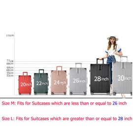 DraCra 8 Pack Luggage Cover Protector Plastic Wrap Film Disposable Clear Storage Dust Covers for Suitcase Set 20" 22'' 24" 26'' 28" 30'' Wheeled Luggages Carry-on Softside Hardside Travel Spinner