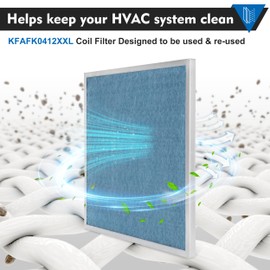 Bryant/Carrier/Payne KFAFK0412XXL Filter - 21 1/2 x 23 1/2 x 1, Washable Reusable Ac Filter for Models FA4CNC060, FE4ANB006 - 2-Pack