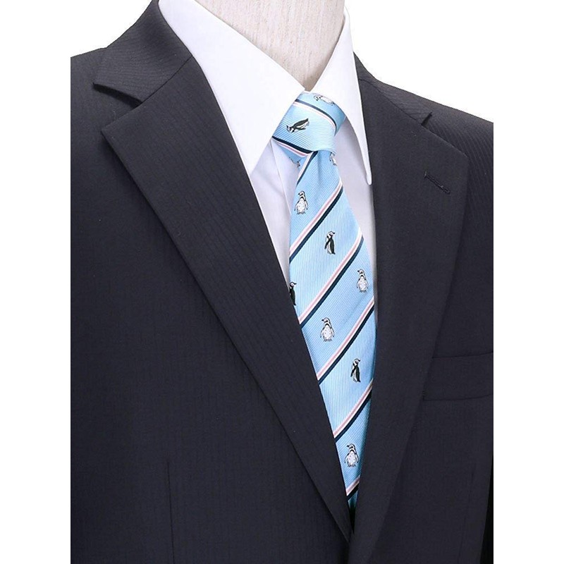 [COLORATA] Carolata Penguin Pattern Necktie (100% Silk / Jacquard Woven),