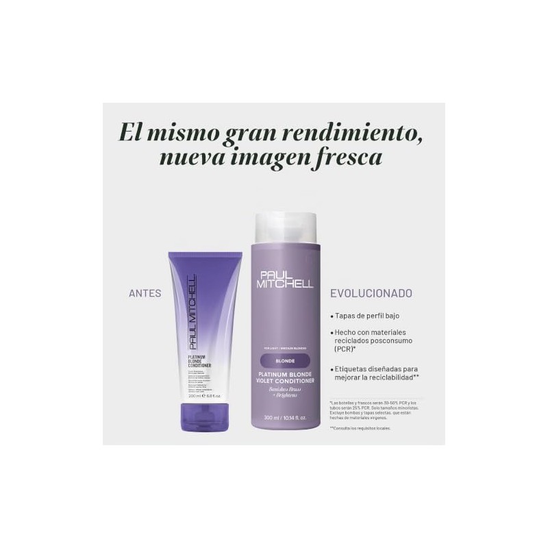 Paul Mitchell Platinum Blonde Acondicionador Violeta, Elimina Tonos Cobrizos y