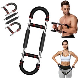 Twister Arm Trainer, Adjustable Chest Workout Equipment, Power Twister Arm Chest Exerciser for Men and Women, Forearm and Shoulder Muscle Strengthener, Portable Spring Resistance Home Fitness (red)