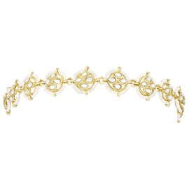 Aheli Traditional Gold Plated White Kundan Pearl Studded Matha Patti Hair Accessories for Women Girls