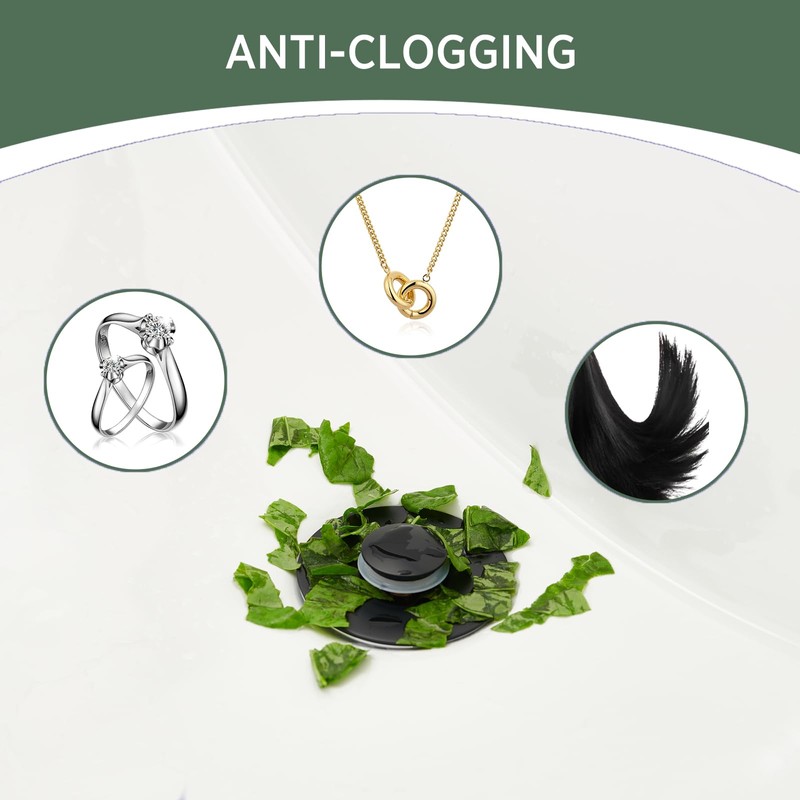 Universal Bathroom Sink Stopper - 2 Pack Matte Black Pop