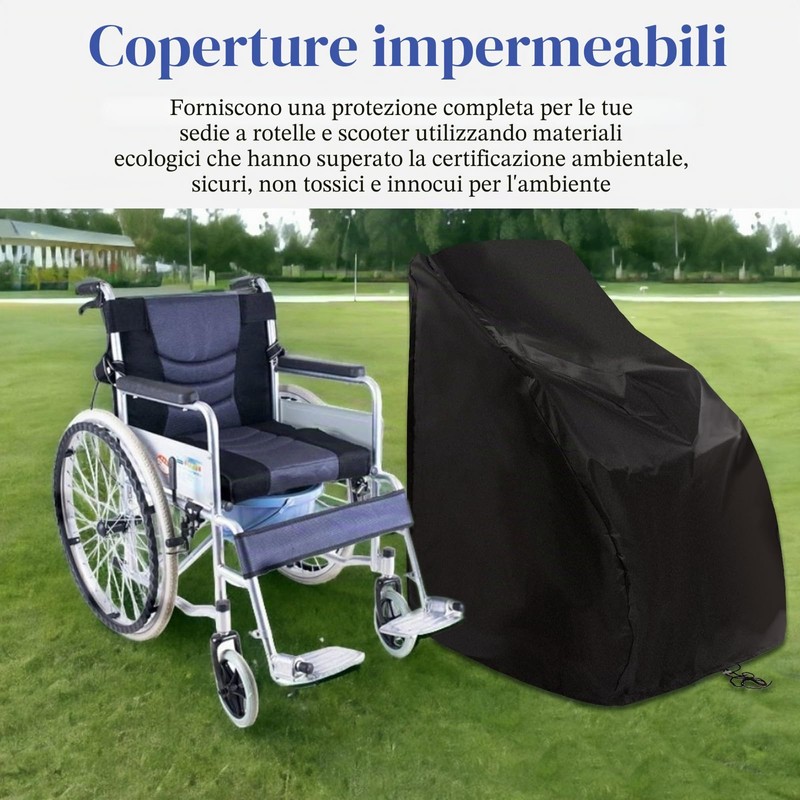 Copertura impermeabile per sedia a rotelle e custodia protettiva in