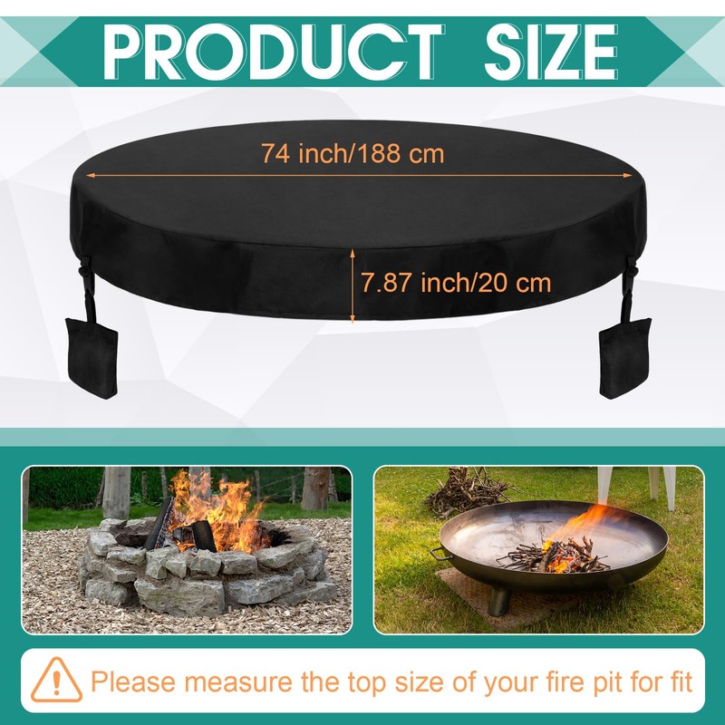 Tegeme 70-74 Inch Fire Pit Cover Round for in Ground