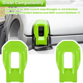 Hood Latch Lock Catch Brackets Cover for 2018-2024 Jeep Wrangler JL JLU Unlimited Sports Freedom Sahara Rubicon Gladiator JT 2-Door & 4-Door Exterior Accessories Decoration (Green 2PCS)