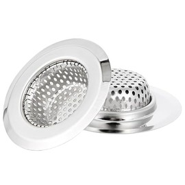 2 Pack Bathtub Drain Strainer, 2.75" Top / 1.75" Basket Stainless Steel Drain Hair Catcher, Perfect for Bathroom Sink Bathtub Vanity Sink Basin Shower Room Balcony Floor Drain (2)