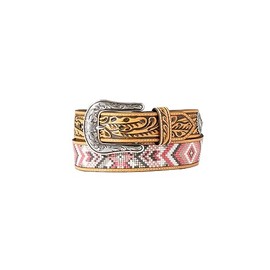 Angel Ranch Women's Belt Beaded Inlay, Pink, M