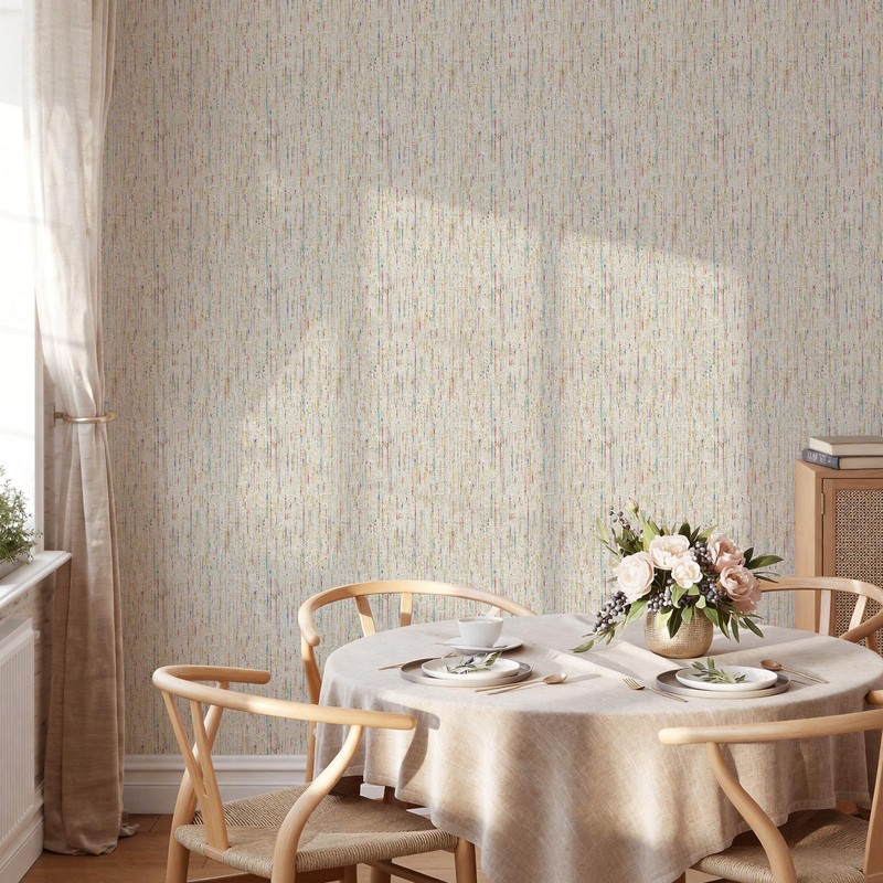 JiffDiff Woven Wallpaper Peel and Stick 17.3" x 120" Colorful