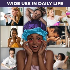 BE BEAUTIFUL EXTENSIONS women Bonnet sleeping bonnet satin night cap bonnet for women with curly hair satin cap for natural hair blue (purple)