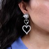 Atentuyi Heart Pearl Earrings Gold Rhinestone Heart Earrings Long Tassel
