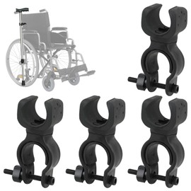 Bewudy 4pcs Cane Holder for Walker, Rollator, Wheelchair & Electric Scooters