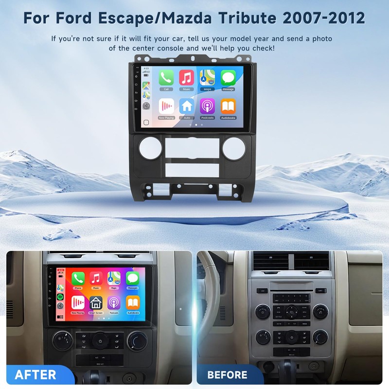 2G+64G Android 13 Car Stereo for Ford Escape/Mazda Tribute 2007-2012