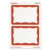 Universal Self-Adhesive Name Badges, 3-1/2 x 2-1/4, White/Red, 100/Box