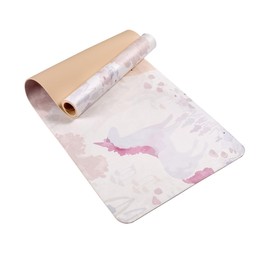 Furrnook Non-Slip TPE Yoga Mat for Women & Men, 72"x24" Extra-Long Pilates Mats for Hot Yoga, HIIT, Floor Workouts, Lightweight Eco-Friendly Fitness Mat with Dual Grip (Pink Flower)