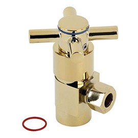 Kingston Brass CD43302DX Concord 1/2-Inch IPS X 3/8-Inch OD Comp Hose Thread Quarter-Turn Angle Stop Valve, Polished Brass