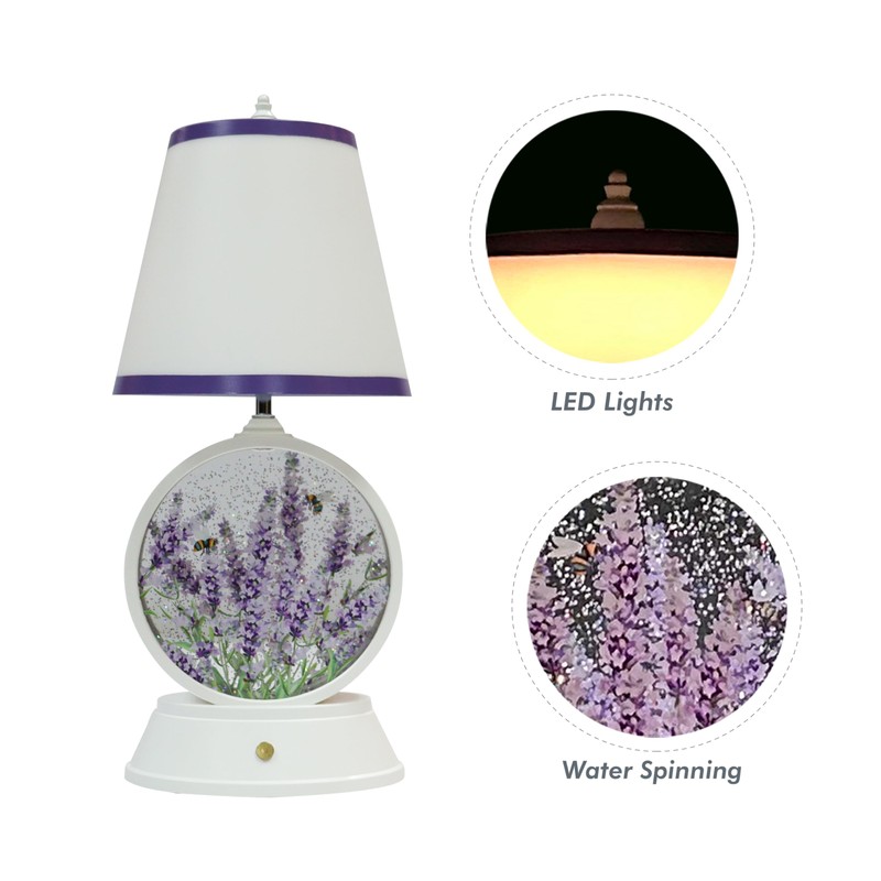 MOMENTS IN TIME LED Lamp Shaped Glitter Spinning Water Globe