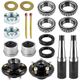 JADODE Trailer Idler Hub Kit 3500 lbs with 5-5" Bolt Circle Hub,for Wheel Round 84 with 1.75" Straight Trailer Axle Spindles & Bearings, Trailer Hub Kits