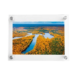 Missartist 8x10 Wall Mount Acrylic Picture Frame Double Panel Floating Frameless Acrylic Photo Frame Certificate Document Frame Display (8 x 10)