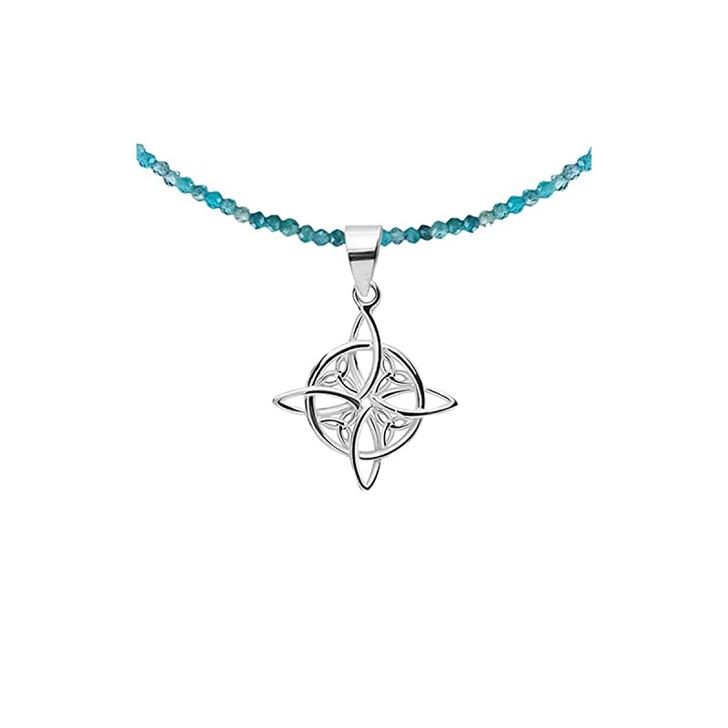ENTREPLATA Necklace Natural Stone with Pendant 925 Sterling Silver Women